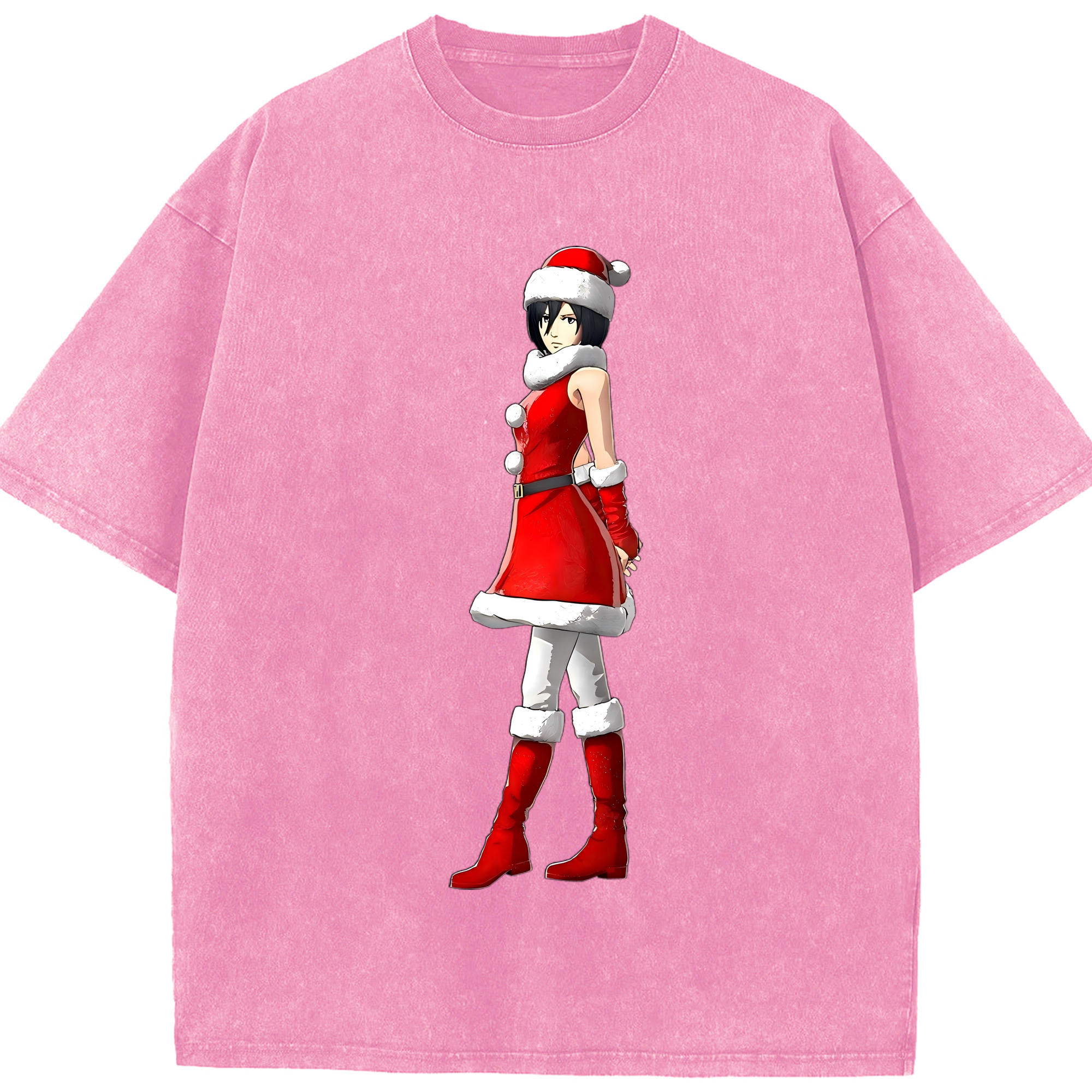 （画像用） 進撃の巨人 ミカサ·アッカーマン Attack on Titan Mikasa Ackerman 綿100% ヴィンテージ風 半袖Tシャツ（フロントプリント）